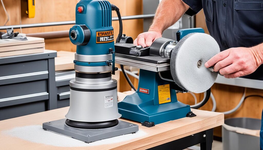 benchtop sander setup